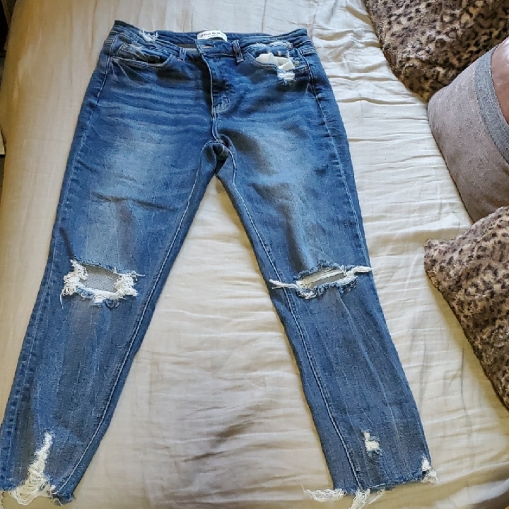 Flying Monkey Distressed Blue Boyfriend Jeans
